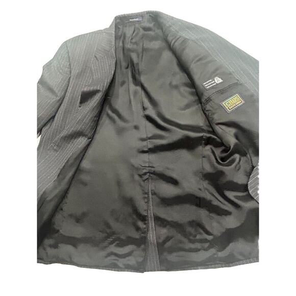 Ralph Lauren Chaps Blazer Sport 100% Wool Jacket Mens 43R Pinstripe Gray150 - Picture 12 of 15